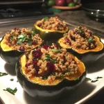 Quinoa and Cranberry Stuffed Acorn Squash