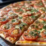 chimichur tomato pizza