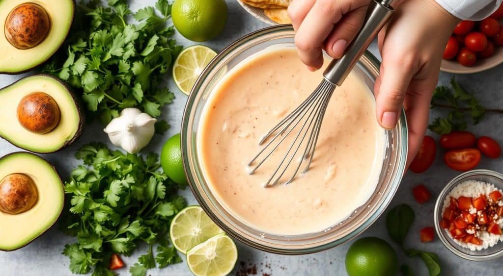 Creamy Shrimp Taco Sauce Preparation