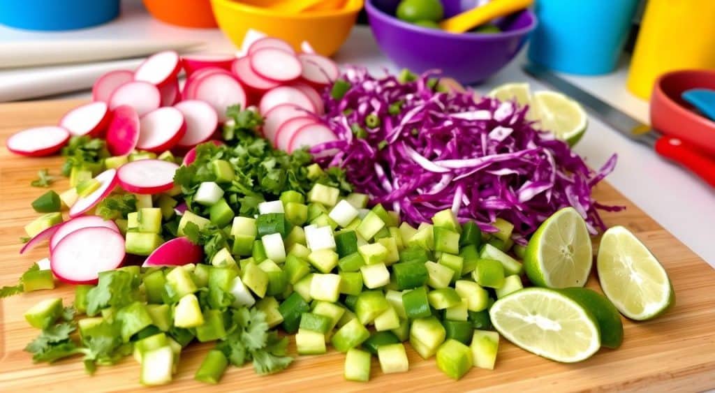 Crunchy Taco Toppings Preparation