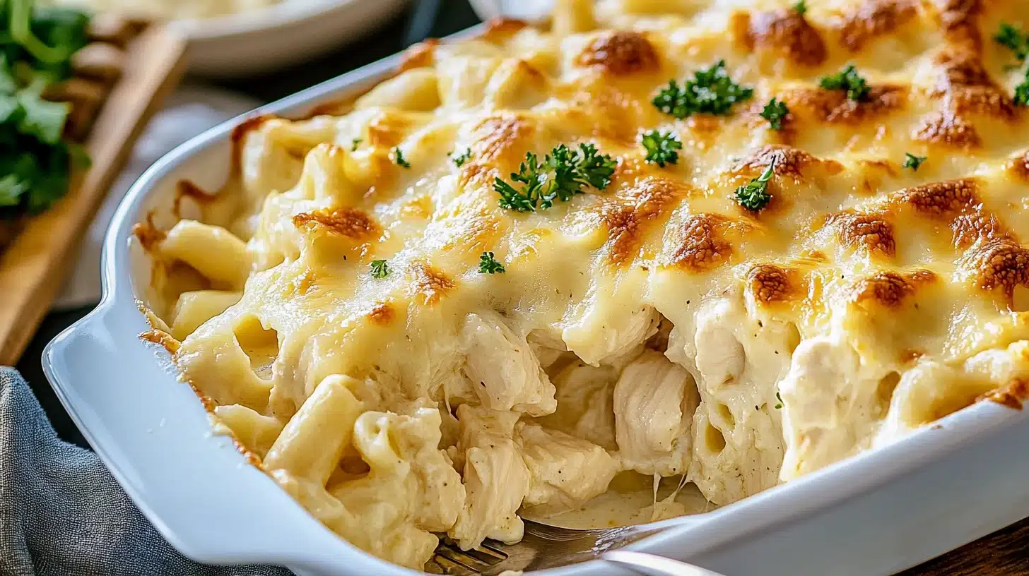 Chicken Alfredo Bake