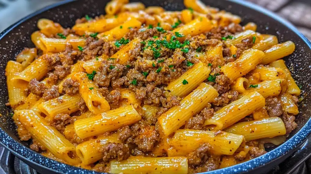Creamy Garlic Beef Pasta