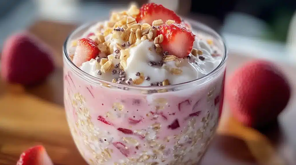 Creamy Rhubarb Overnight Oats Recipe