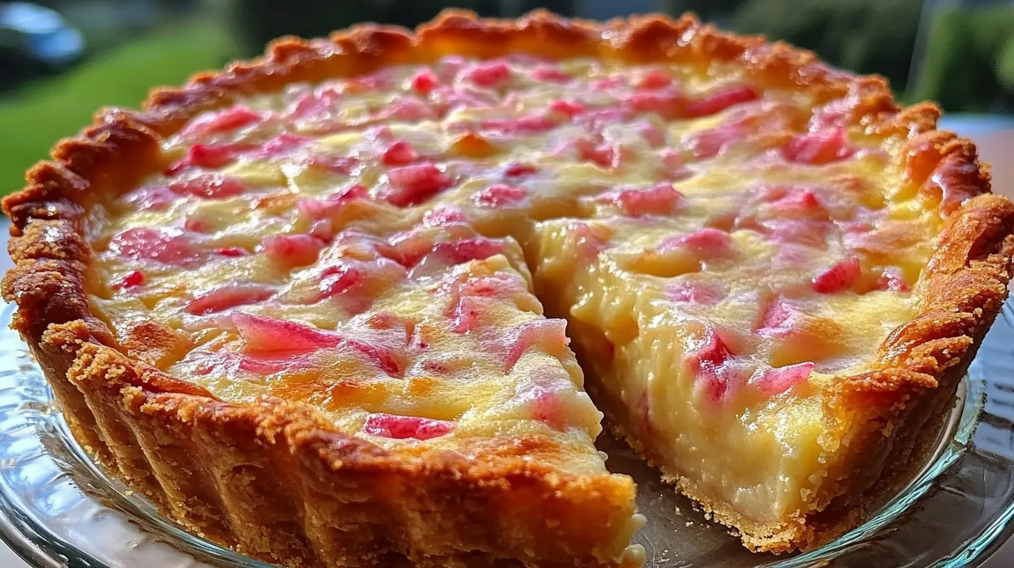Crustless Rhubarb Custard Pie Recipe