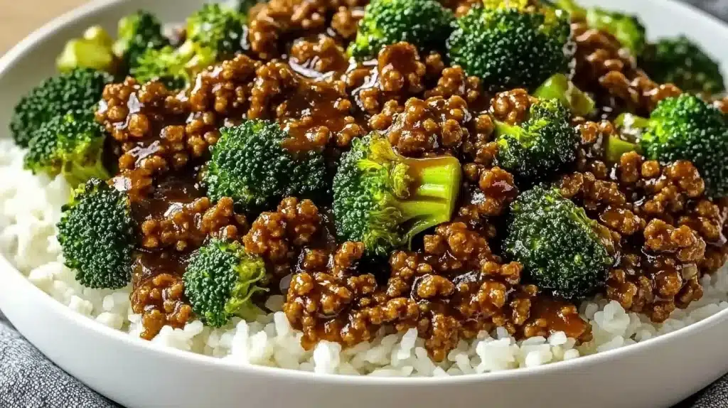 Honey Garlic Ground Beef and Broccoli Stir-Fry
