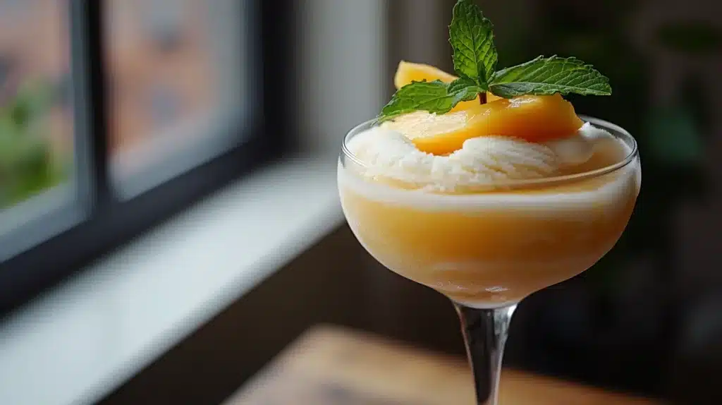 Frozen Peach Bellini Float Recipe