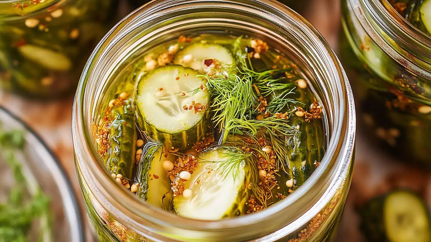 Spicy Dill Refrigerator Pickles Recipe