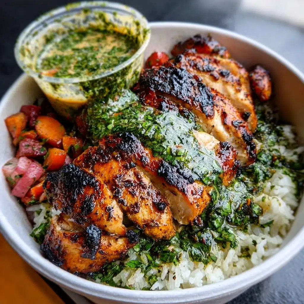Chimichurri Grilled Chicken Bowl with Garlic Sauce