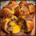 Smoked Brisket Beer Cheese Pretzel Bombs