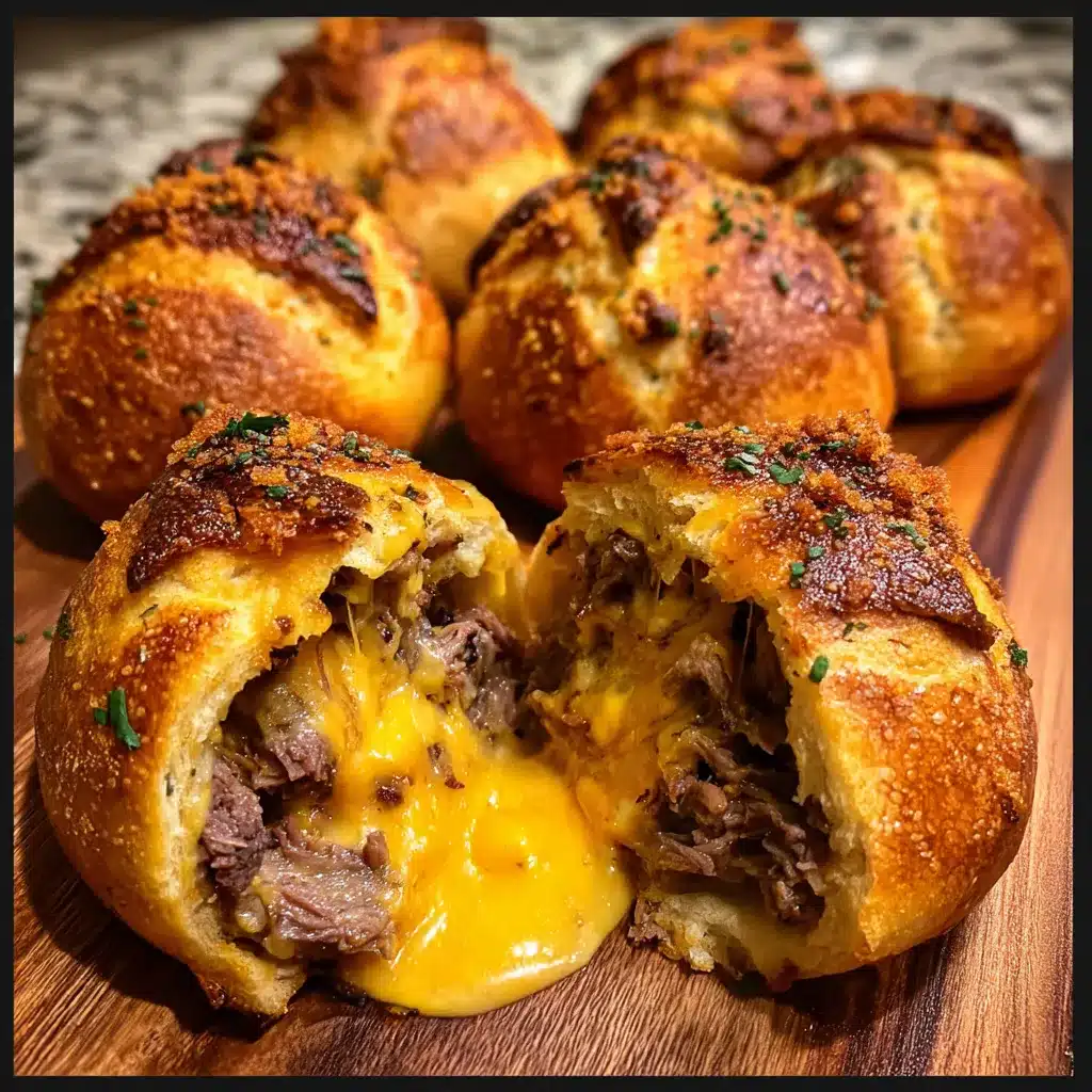 Smoked Brisket Beer Cheese Pretzel Bombs