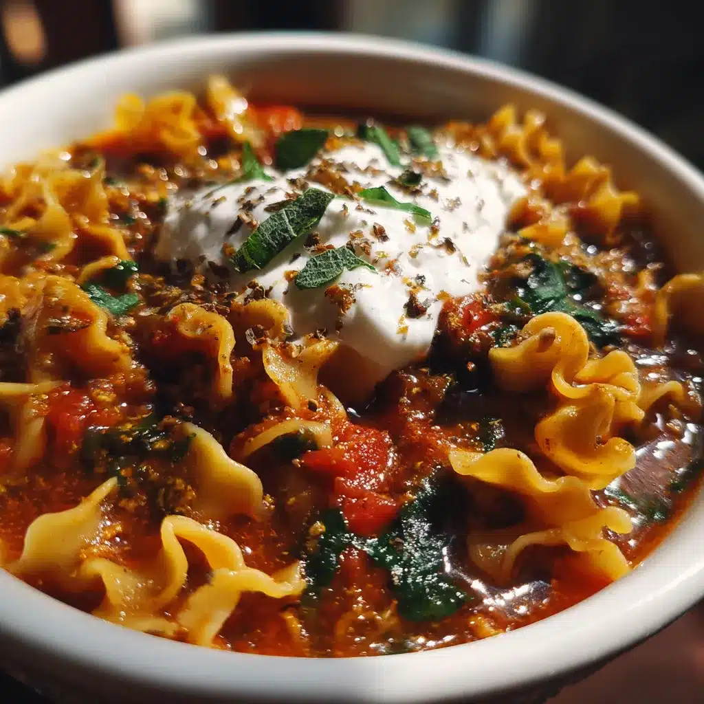 Vegan lasagna soup