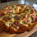 Cheesy Bacon Stuffed Garlic Bread Wreath