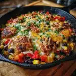 Cheesy Baja Chicken & Bell Pepper Skillet