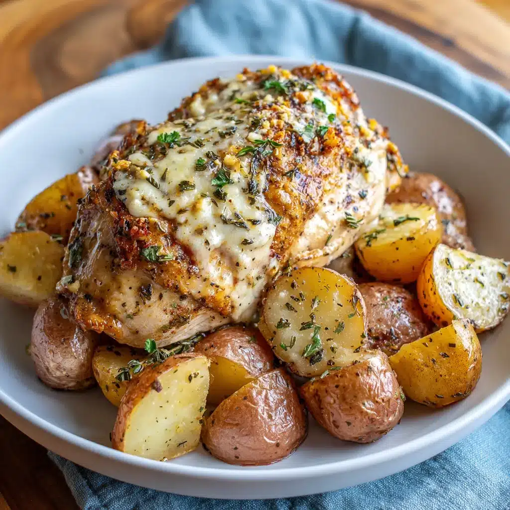 Garlic Parmesan Crockpot Chicken and Potatoes