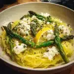 Spaghetti Squash with Asparagus, Ricotta, Lemon, and Thyme