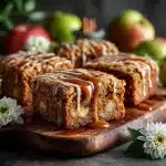 Brown Butter Apple Blondies With Cinnamon Maple Glaze