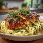 Crockpot Mustard Herb Chicken And Creamy Orzo