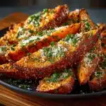 Garlic Parmesan Sweet Potato Wedges