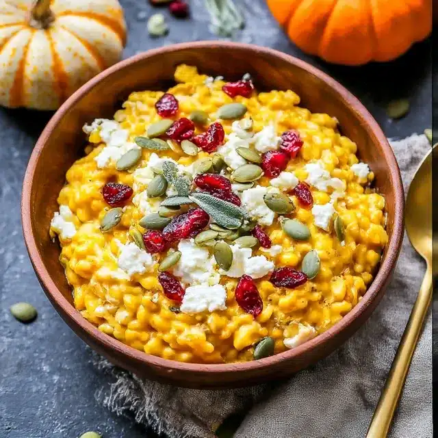 Baked Pumpkin Goat Cheese Risotto