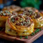 Blue Cheese, Walnut and Thyme Pull Apart Puff Pastry Twirl