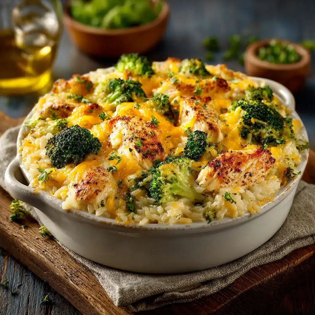 Broccoli Cheddar Chicken And Rice Casserole