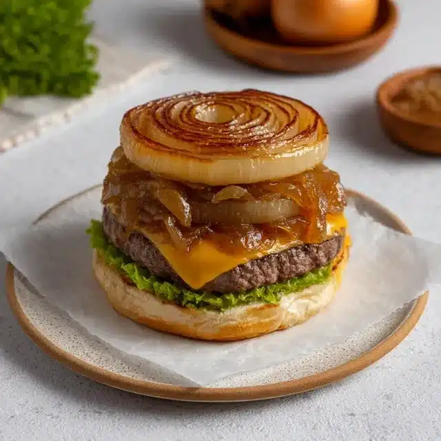 Flying Dutchman Burger with Caramelized Onion Buns