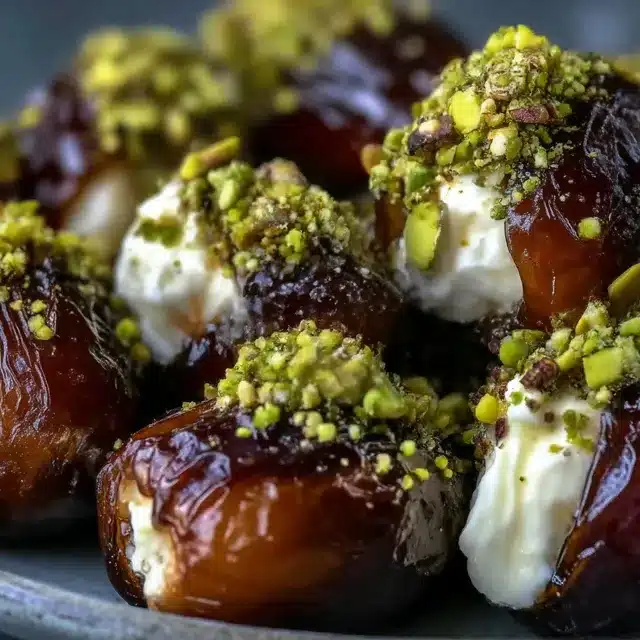 Honey Pistachio Ricotta Stuffed Dates