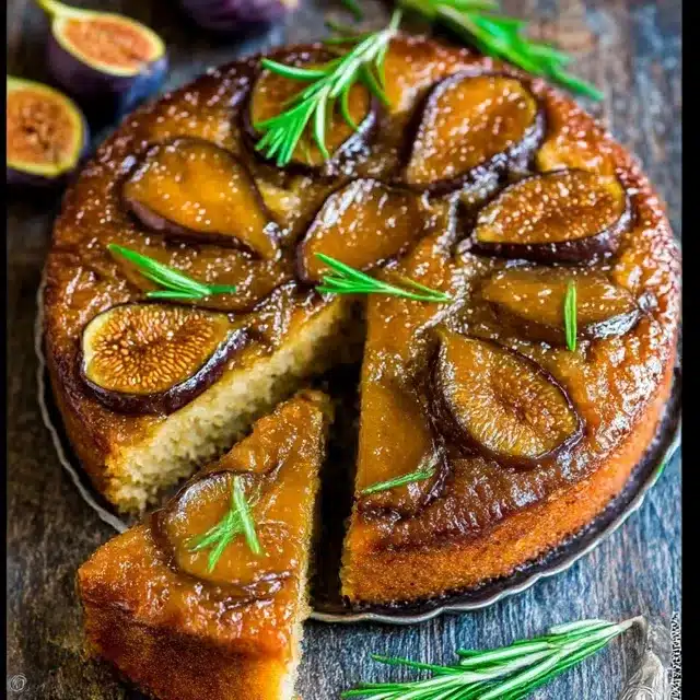 Honey and Rosemary Upside Down Fig Cake
