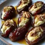 Maple-Drizzled Mascarpone Stuffed Dates