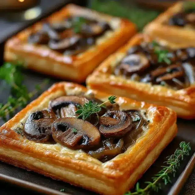 Mushroom, Shallot, and Herbed Goat Cheese Tarts