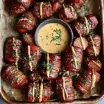 Mustard Hasselback Kielbasa Bites