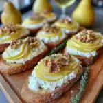 Pear Walnut and Goat Cheese Bruschetta