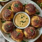 Reuben Balls with Spicy Thousand Island Dipping Sauce