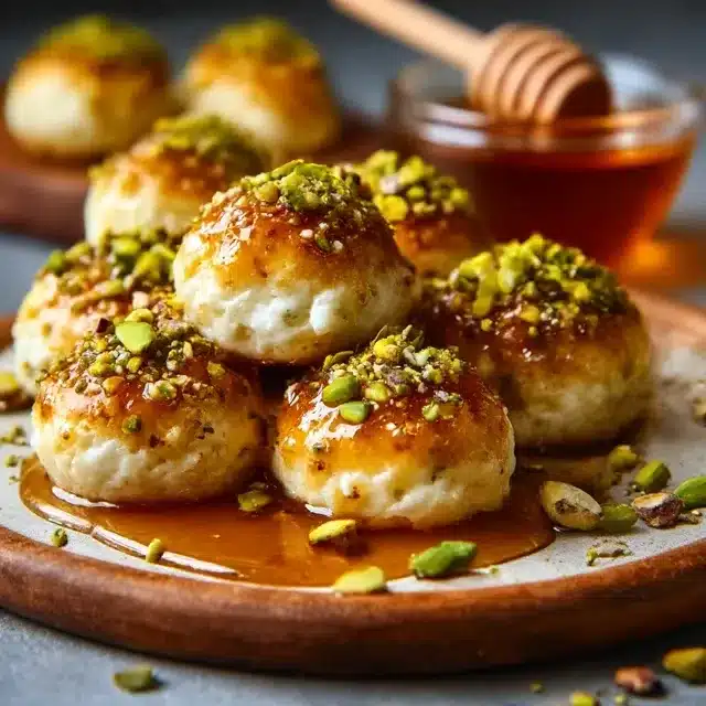 Ricotta Pistachio Honey Bites