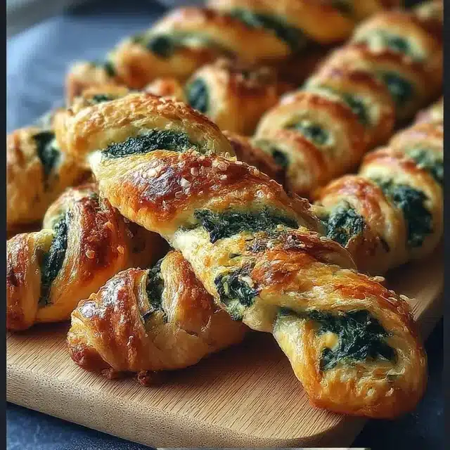 Spinach and Feta Puff Pastry Twists