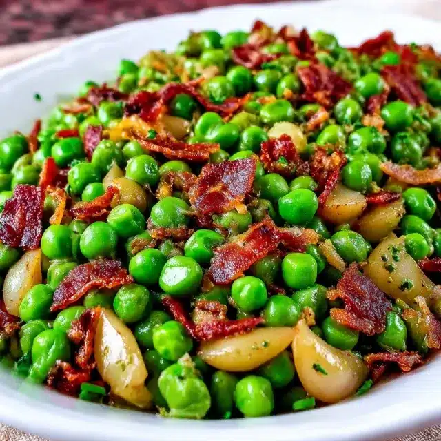 Thanksgiving Peas with Pear and Pancetta