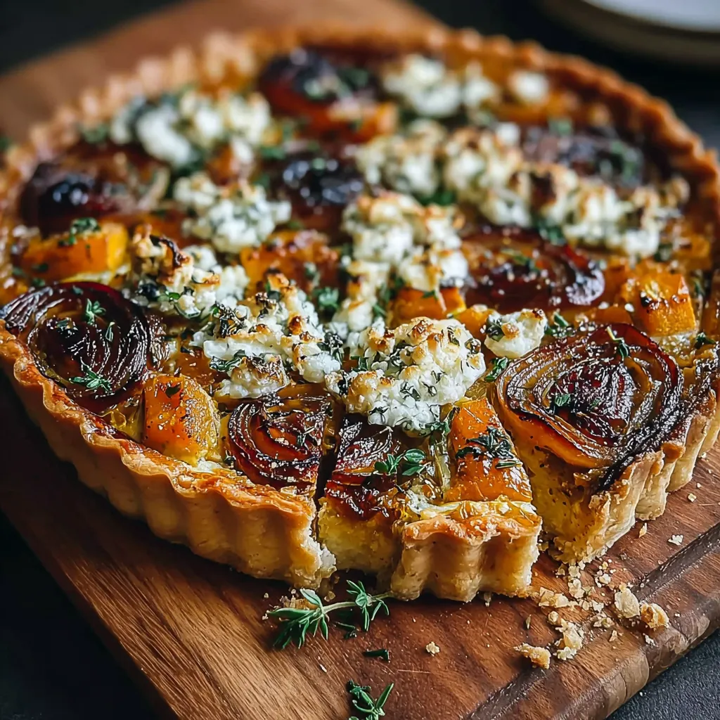 Caramelized Onion Butternut Squash Tart