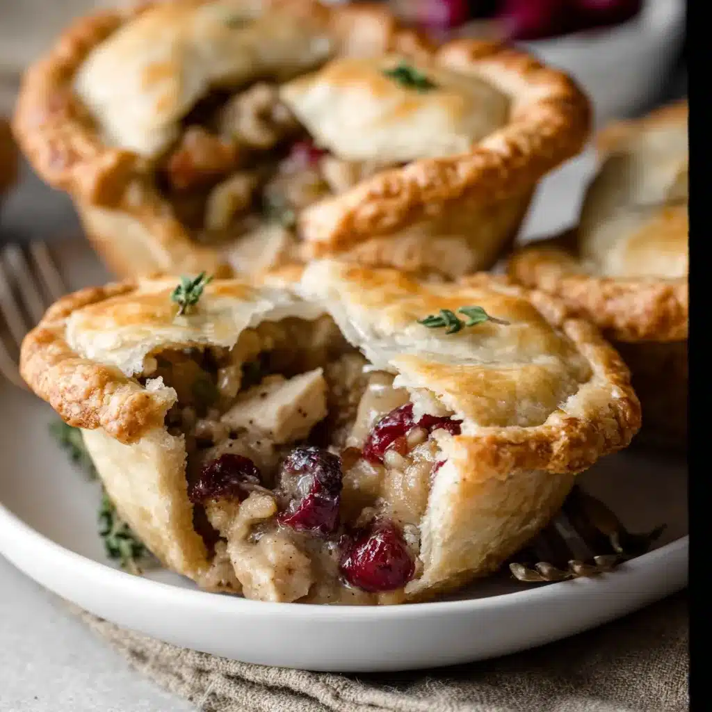 Mini Thanksgiving Turkey & Cranberry Pot Pies