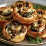 Mushroom and Cheese Pinwheels