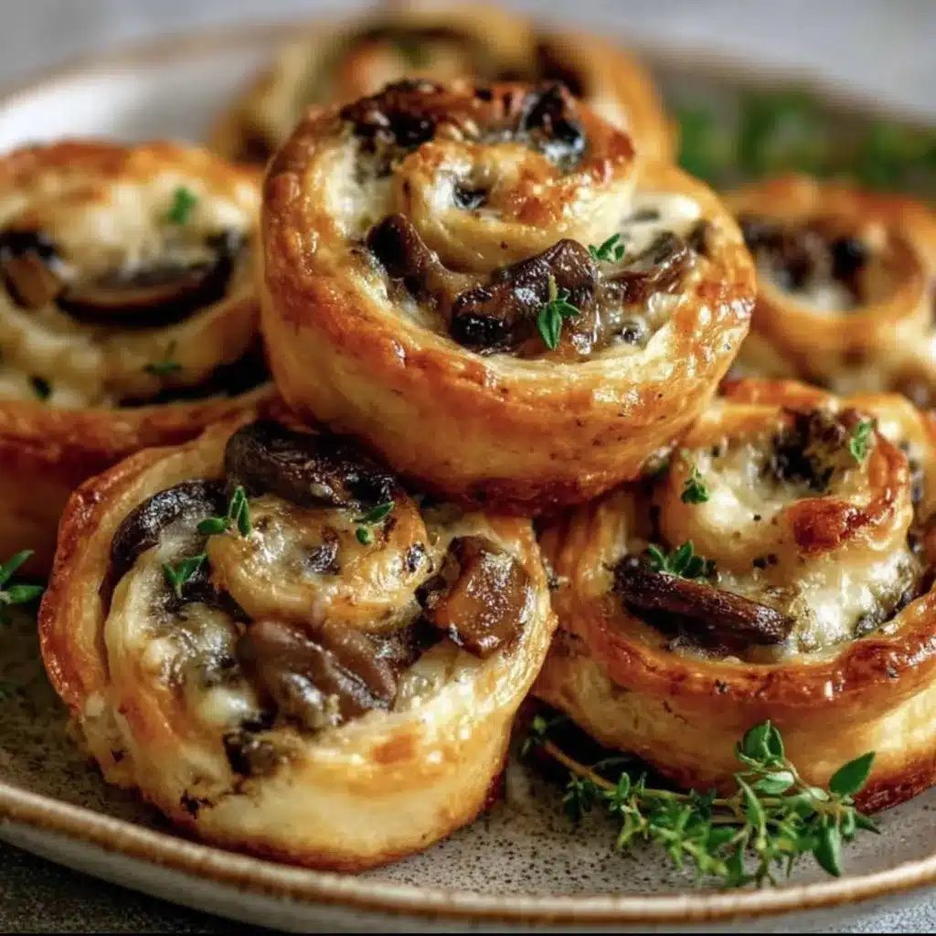 Mushroom and Cheese Pinwheels