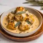 Pumpkin Chicken Meatballs in Sage Cream Sauce