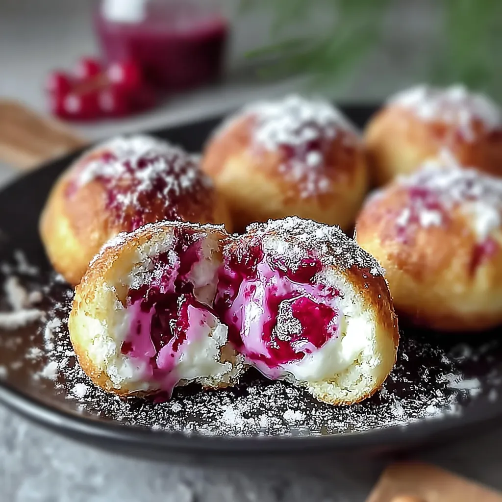 Rhubarb Cheesecake Bombs