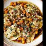 Thanksgiving Butternut Squash Ravioli with Brown Butter and Pecans