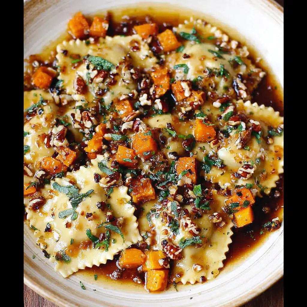 Thanksgiving Butternut Squash Ravioli with Brown Butter and Pecans