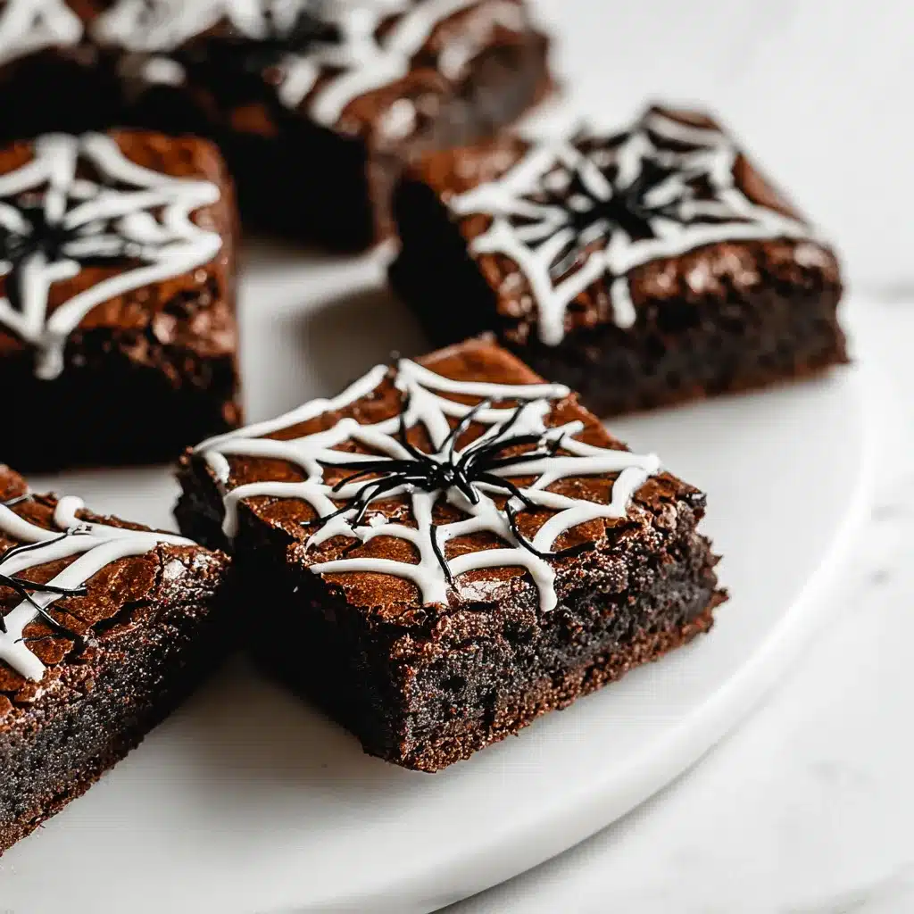 White Chocolate Spiderweb Brownies