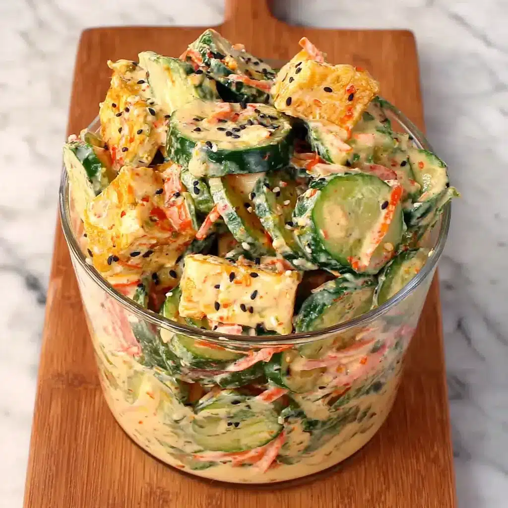 Asian Cucumber Salad with Crispy Tofu