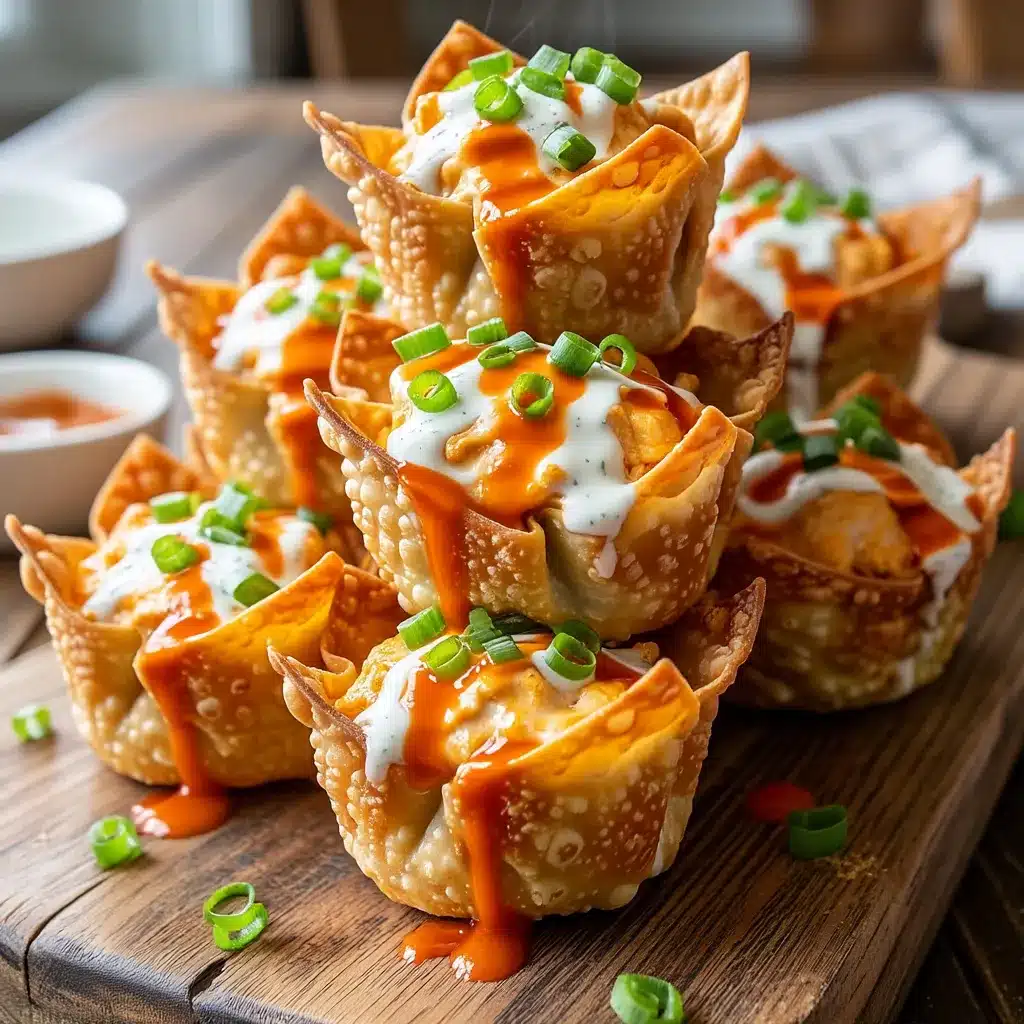 Buffalo Chicken Fire Wonton Cups
