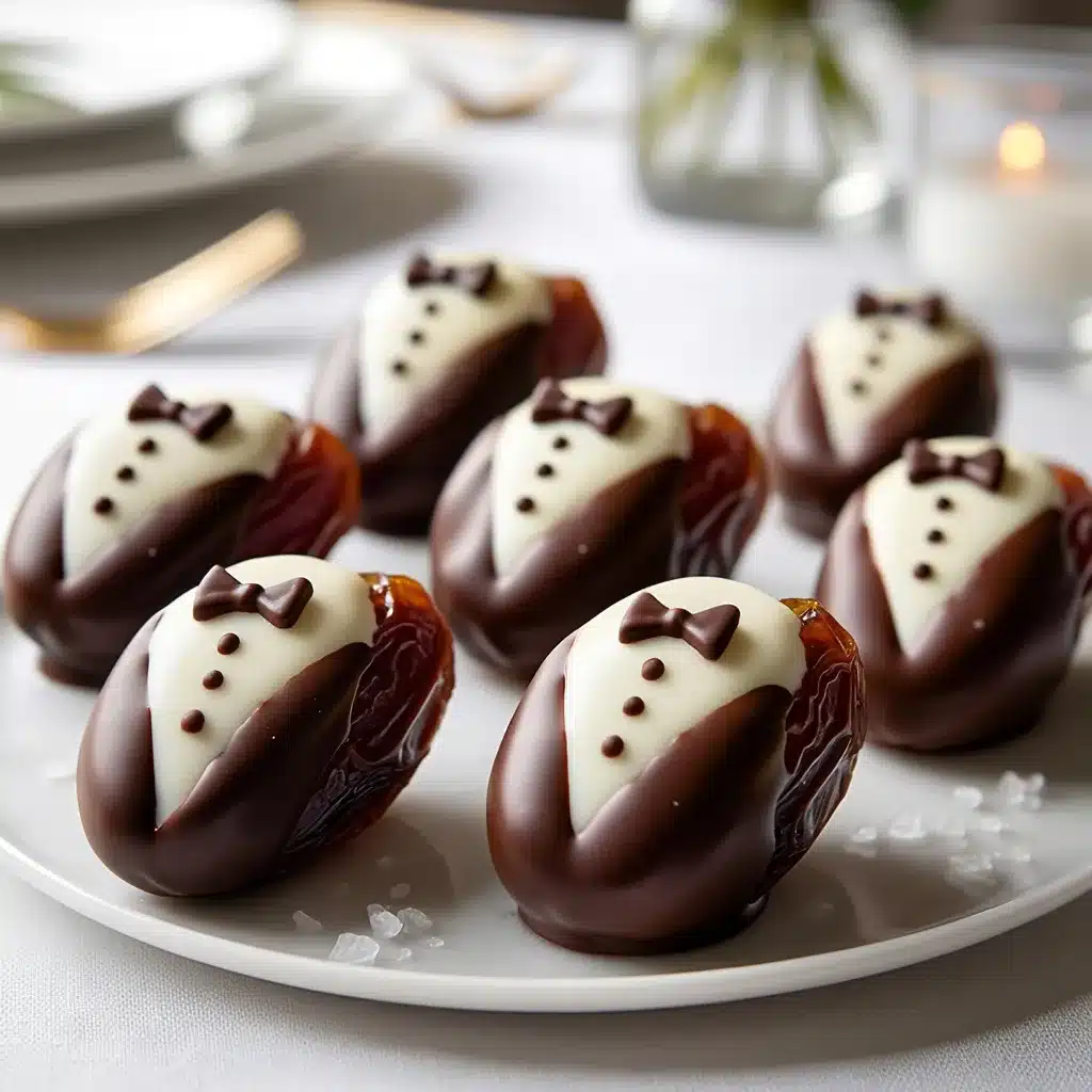 Chocolate Tuxedo Stuffed Dates