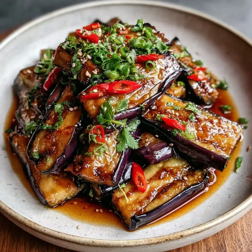 Eggplant Tossed in Garlic Soy Glaze