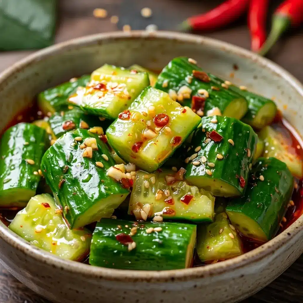 Fire Spicy Smashed Cucumber Salad